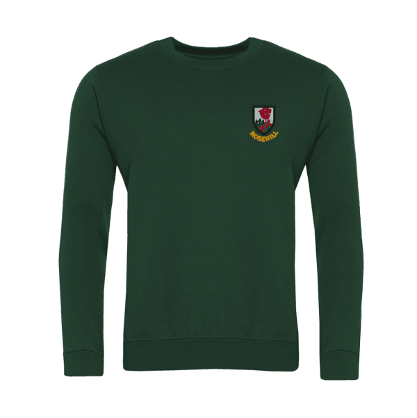 Rosehill Bottle Green Crew Sweatshirt w/Logo