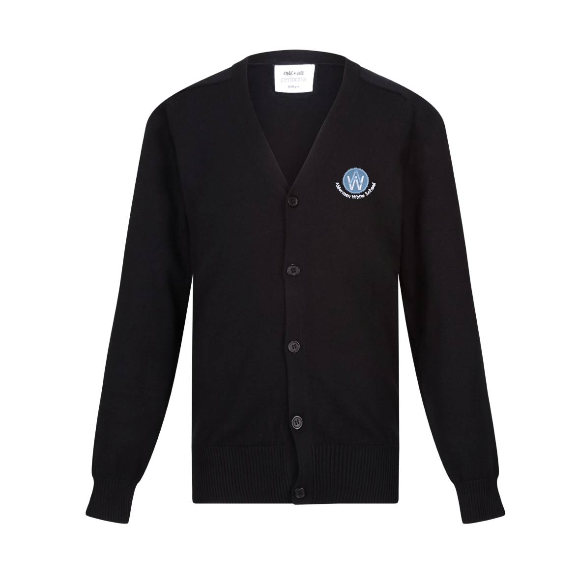 Alderman White Black Knitted Cardigan w/Logo