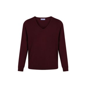 Astrea Academy Woodfields Maroon Cotton V-Neck Pullover