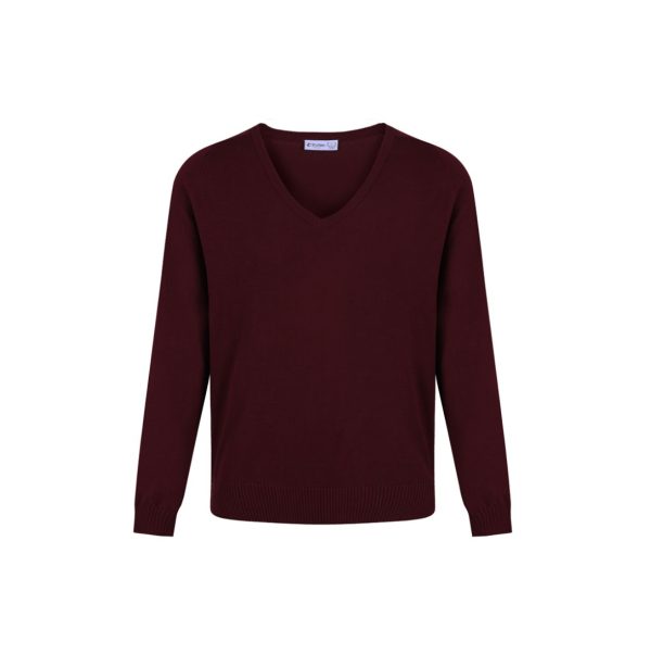Astrea Academy Woodfields Maroon Cotton V-Neck Pullover