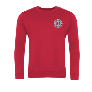 Albany Red Crew Neck Sweatshirt w/Logo