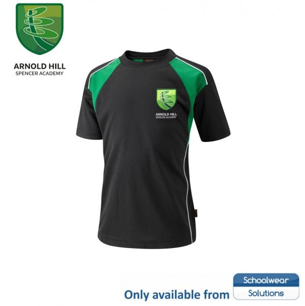 Arnold Hill Spencer Academy Games T-Shirt Black/Emerald w/Logo