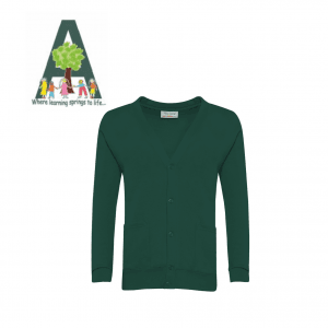Avenue Primary Forest Green Cardigan w/Logo