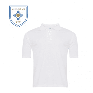Christ the King White Polo Shirt w/Logo