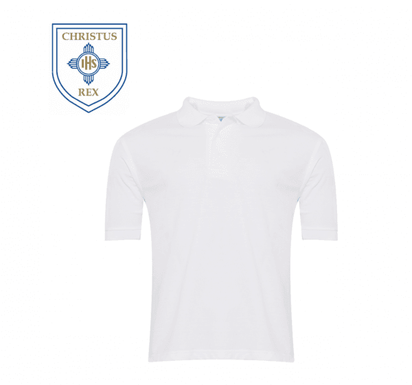 Christ the King White Polo Shirt w/Logo