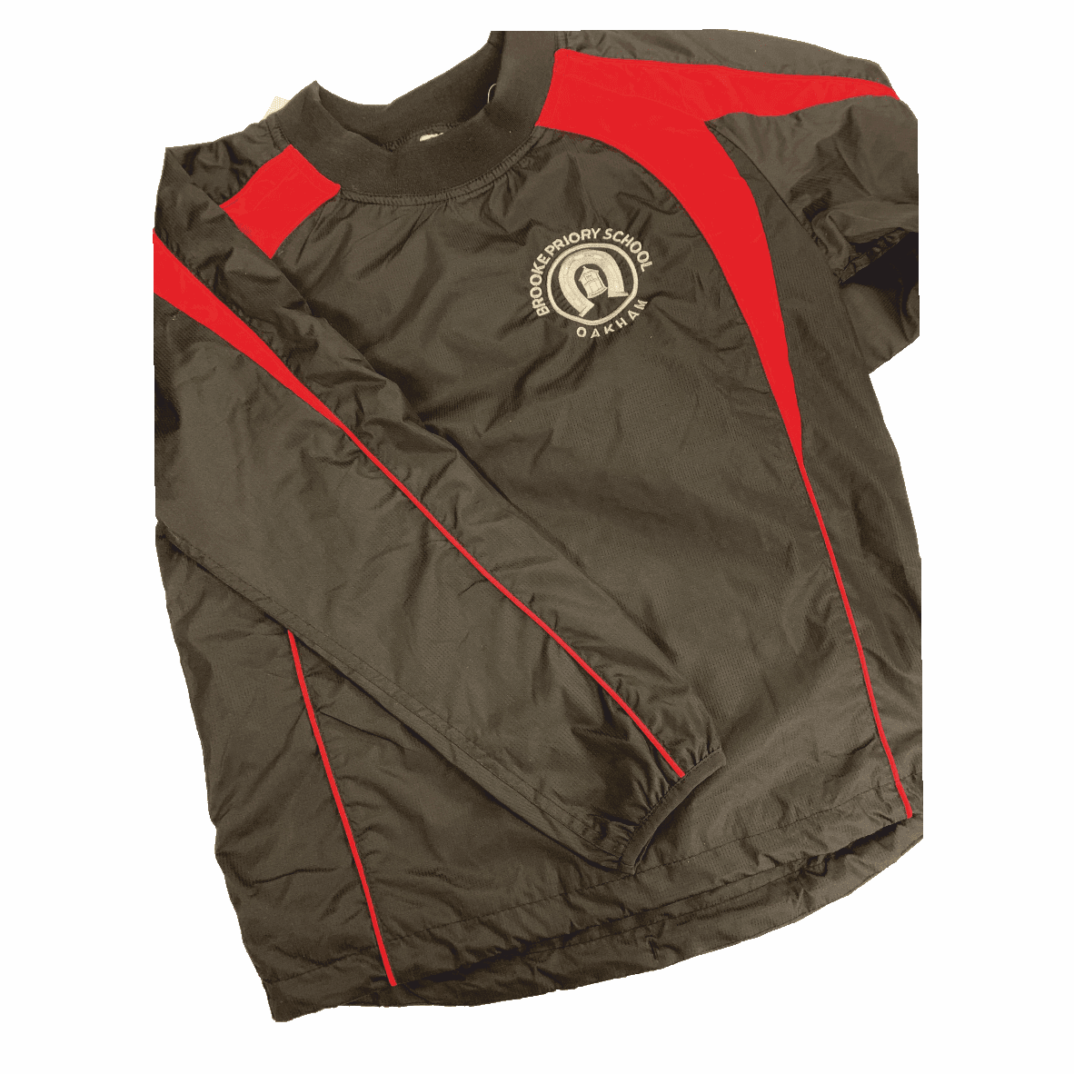 Brooke Priory Black/Red Training Jacket w/Logo - Schoolwear Solutions