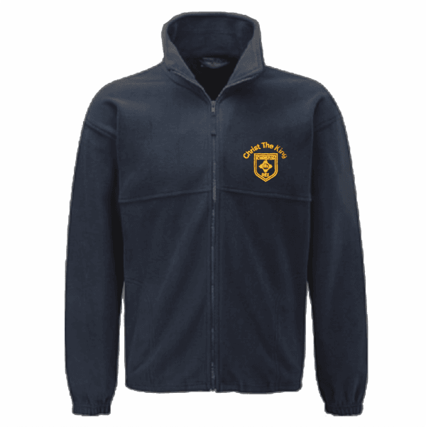 Christ the King Navy Fleece Jacket w/Logo