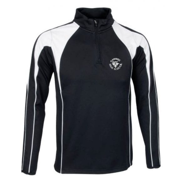 Gartree Blk/Wht 1/4 Zip Sports Top w/Logo