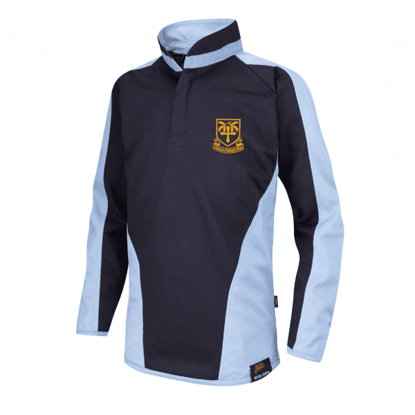 National CofE Academy Unisex Navy/Sky Rugby Jersey w/Logo