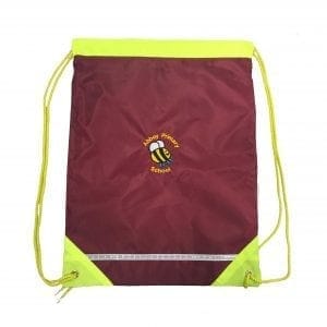 Abbey Primary Maroon Hi-Vis Gym Bag w/Logo
