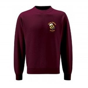 Abbey Primary Burgundy Crew Neck Sweatshirt w/Logo