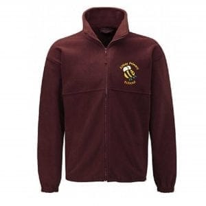 Abbey Primary Burgundy Fleece Jacket w/Logo