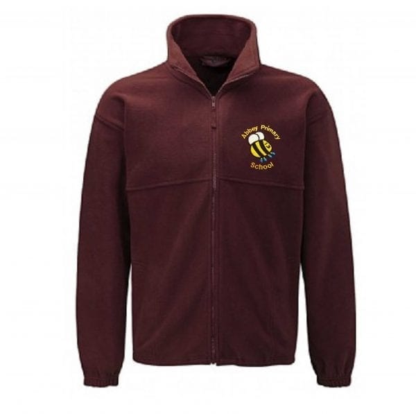 Abbey Primary Burgundy Fleece Jacket w/Logo