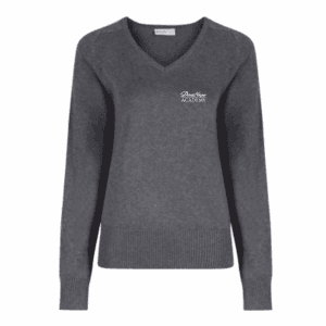 David Nieper Girls Grey V-Neck Pullover w/Logo