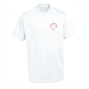 Banks Road White P.E T-Shirt w/Logo