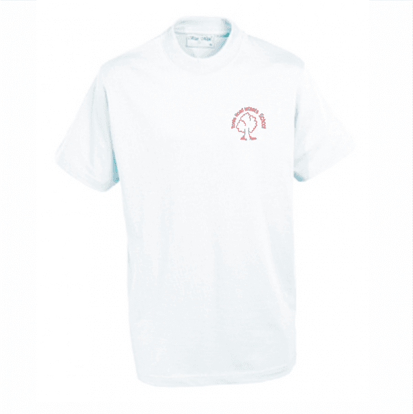 Banks Road White P.E T-Shirt w/Logo