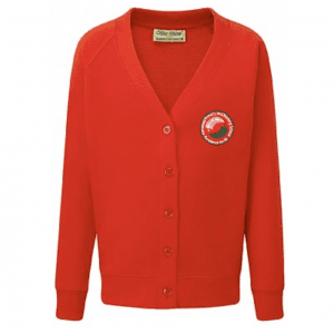 Fernwood Scarlet Red Cardigan w/Logo