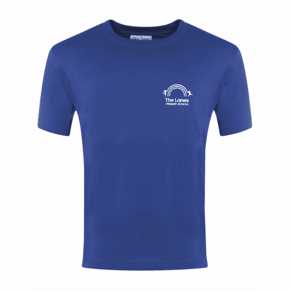 The Lanes Royal Blue P.E T-Shirt w/Logo