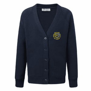 Robert Shaw Girls Navy Sweat Cardigan w/Logo