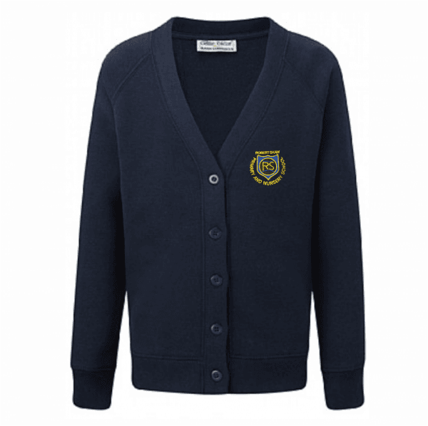 Robert Shaw Girls Navy Sweat Cardigan w/Logo