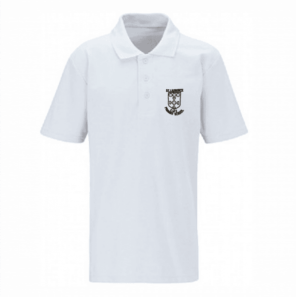 ST Laurence CofE Primary White Polo Shirt w/Logo