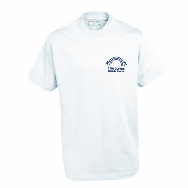 The Lanes White P.E T-Shirt w/Logo