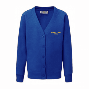 William Lilley Blue Cardigan w/Logo