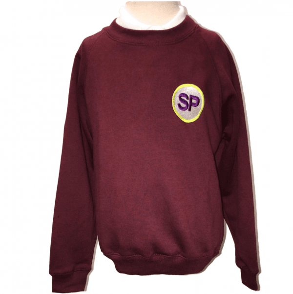 Sutton Park Burgundy Crew Sweatshirt w/Logo