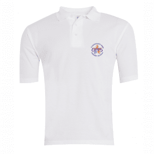 Chaddesden Park White Polo Shirt w/Logo