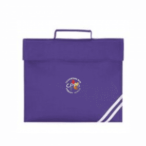 Chaddesden Park Purple Book Bag w/Logo