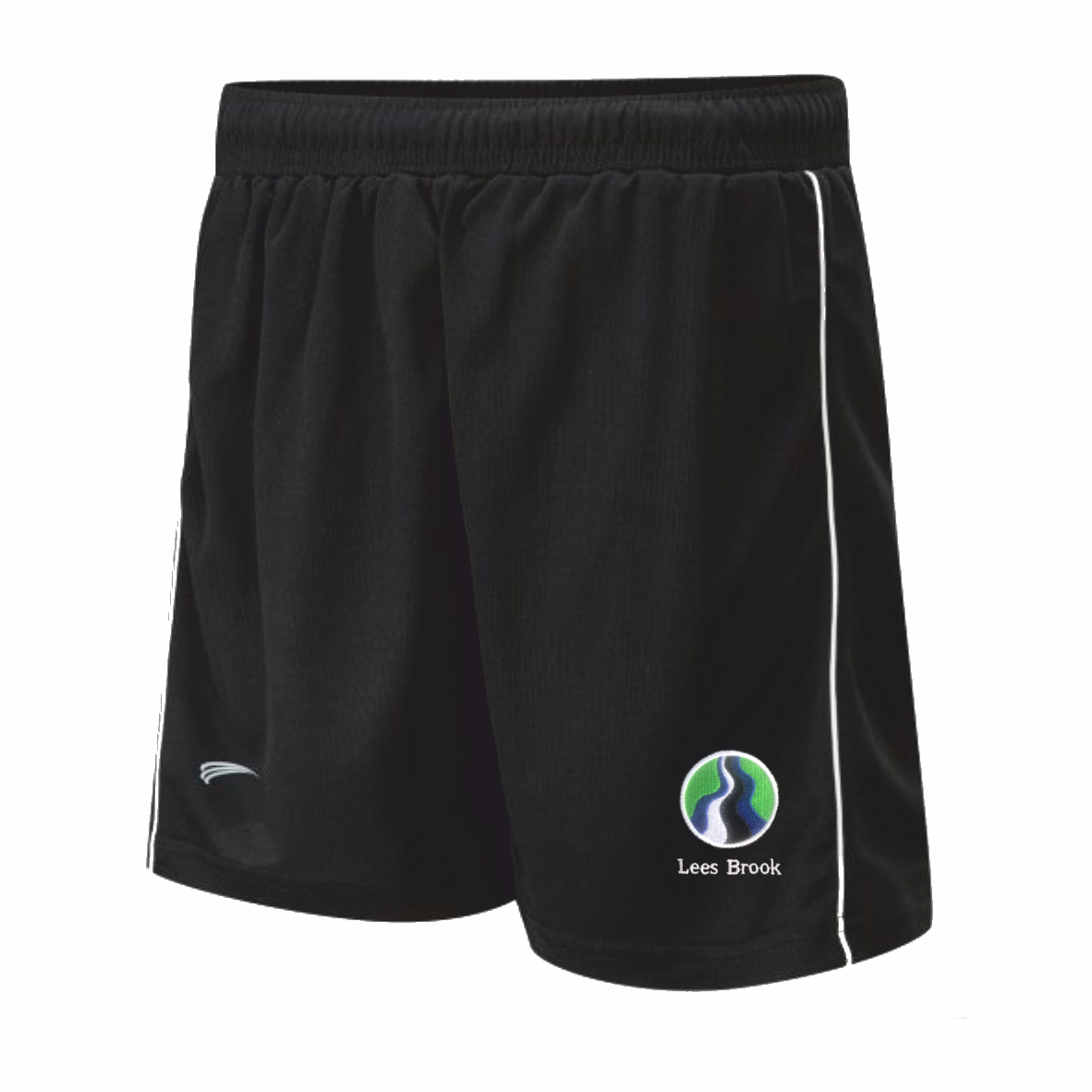 Lees Brook Black Sports Shorts Shorts w/Logo - Schoolwear Solutions
