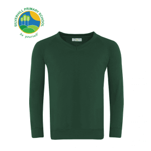 Silverhill Bottle Green V-Neck Sweatshirt w/Logo