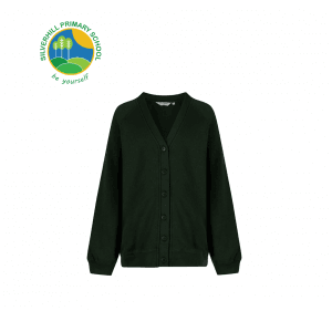 Silverhill Girls Bottle Green Sweat Cardigan w/Logo