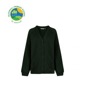 Silverhill Girls Bottle Green Sweat Cardigan w/Logo