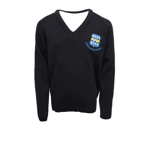 Pocklington Senior Navy V-Neck Pullover w/Logo