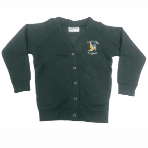 Carr Lodge Bottle Green Cardigan w/Logo