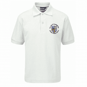 Our Lady White Polo Shirt w/Logo