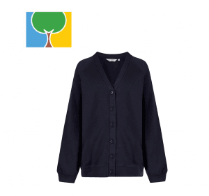 Woodfield Navy Cardigan w/Logo
