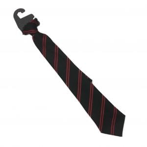 Lees Brook Year Blk/Red School Clip-On Tie