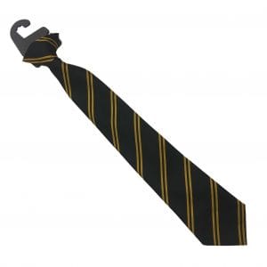 Lees Brook Blk/Gld School Clip-On Tie