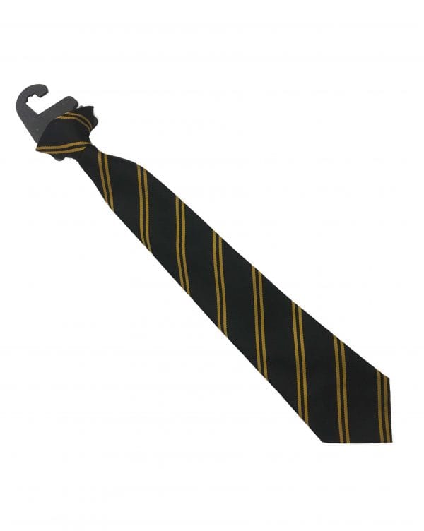 Lees Brook Blk/Gld School Clip-On Tie