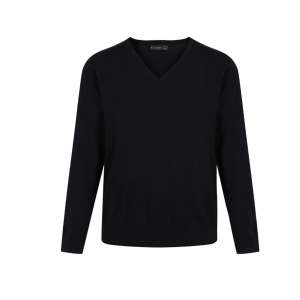 Unisex Black Cotton V-Neck Pullover