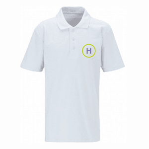 Heathfield White P.E Polo Shirt w/Logo