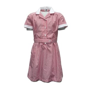 Brooke Priory Girls Red/White Striped Summer Dress