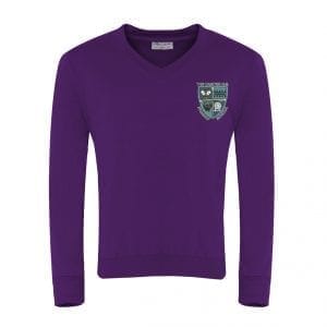 The Canons C of E Primary School V Neck Sweatshirt w/Logo- Blue