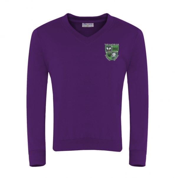 The Canons C of E Primary School V Neck Sweatshirt w/Logo- Green