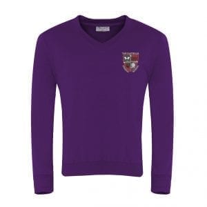 The Canons C of E Primary School V Neck Sweatshirt w/Logo- Red