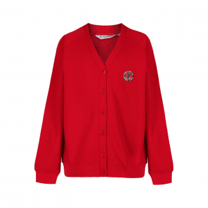 Cherry Tree Girls Red Cardigan w/Logo