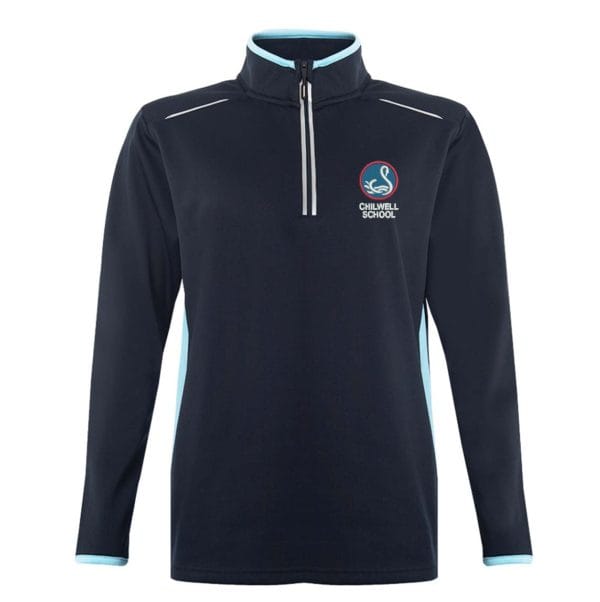 Chilwell School Boys Navy/Sky 1/4 Zip Training Jacket