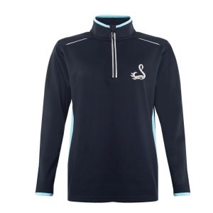 Chilwell School Navy/Sky 1/4 Zip Midlayer w/Logo - New Logo 2026